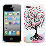 Candy Protector Crystal Hard Cell Phone Case Cover For Apple iPhone 4 4S Sprint Verizon ATT Wireless - Love Tree Hearts