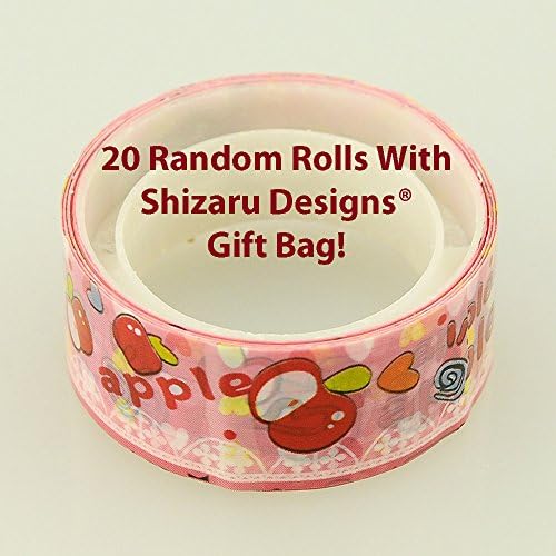 Shizaru Designs® Exclusive. 20 Rolls of Colorful Kawaii Adhesive Tape Approximately 9' Per Roll.
