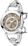 Gucci Women's YA122512 Chiodo Steel Diamond Bangle and Case Brown Dial Watch