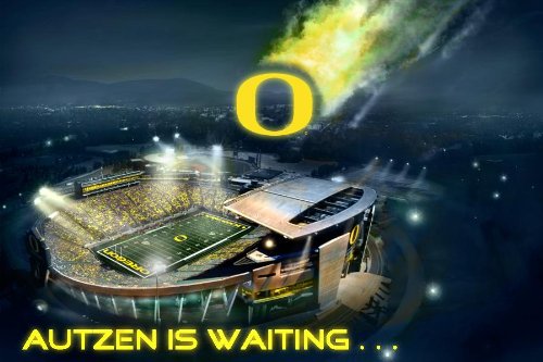 Oregon Ducks Autzen Is Waiting 24x18 Football Poster Authentic Team Spirit Store Product