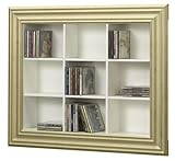 Wall mount 9 cube Media Storage, 9 CUBES, WHITE GOLD