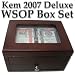 2007 World Series of Poker Kem/Bicycle Plastic Playing Cards Deluxe Wooden Box Set