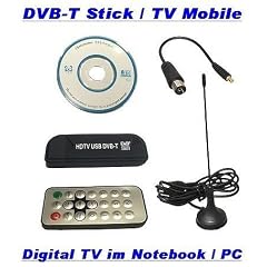 GiXa Technology DVB-T DVBT USB 2.0 Stick mit Antenne und Fernbedienung HD / Digital TV Tuner HDTV MPEG2 MPEG4 WINDOWS XP 2000 VISTA W7 DVBT