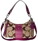 Coach Signature Stripe Demi Crossbody Handbag, Style 19218 Khaki Berry