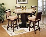 B993 Dining Room Furniture Set 2 in Corallo and Imperador Marble / Espresso ....