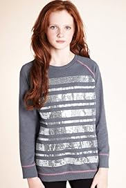 Girls Limited Sequin Striped Sweat Top