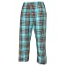 Aqua Turquoise and Brown Sparkle Glitter tartan plaid check tie cord flannel cotton pants for lounging, sleep, sports. Unisex relaxed fit, available in 3 Youth sizes