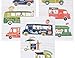 Now Designs Printed Floursack Kitchen Towels, Set of Three, Food Trucks Print