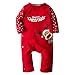 Big Elephant Baby Boys' 1 Piece Christmas Snap-Up Long Sleeve Pajama Romper H21, Red, 3-6 Months