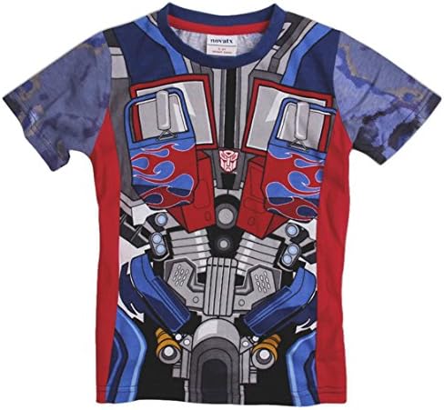 Transformers Little Boys' Summer Short-Sleeve Cartoon Printing Cotton T Shirts,Gray Blue,7(7-8Y)