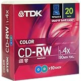 TDK 20 Pack Of CD-RW80 Rewriteable CDR's