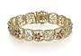 18k Gold Plated Sterling Silver and Garnet Floral Bracelet