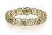 18k Gold Overlay Sterling Silver and Garnet Floral Bracelet