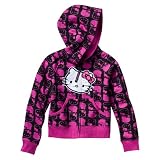 Girls' Hello Kitty Pink Long-Sleeve Hoodie Sweatshirt L