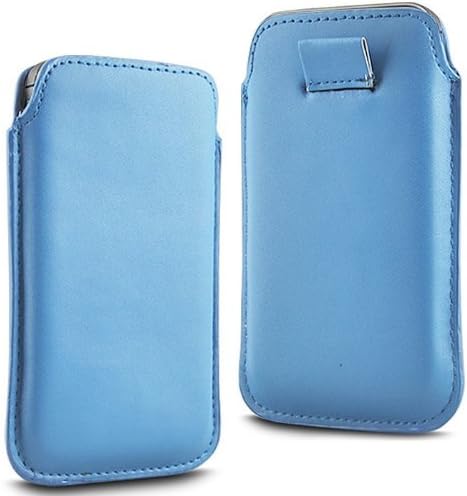 N4U Accessories Light Blue Superior Pu Soft Leather Pull Flip Tab Case Cover Pouch For Blackberry Porsche P9981