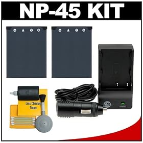 (2) CTA NP-45 Rechargeable Li-ion Batteries + Mini Battery Charger + Cleaning Kit for... by CTA