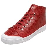 Spring Court Women's B2 Croco Leather W Sneaker,Red,37 EU (US Women's 7 M)