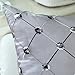 Euphoria CaliTime Pillow Cover Faux Silk Gray Ground Three-tone Diamonds Lattice Geometric Chain Embroidered 18