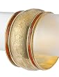 Antique Style Gold Indian Bangle with Peach Mother of Pearl Accents - Lead Free