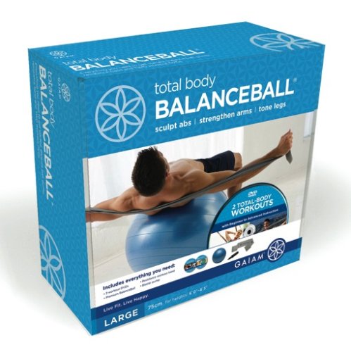 SportingGoods: Gaiam Total Body Balance Ball Kit  75cm 