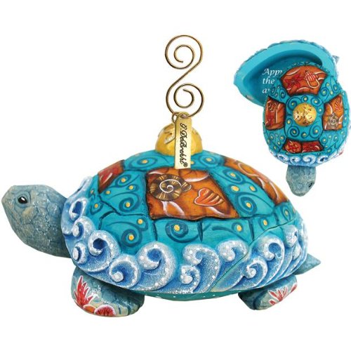 G. Debrekht Se a Turtle Ornament, 2-Inch Tall, Also Functions as a Swivel Box, When Opened Reads Appreciate the Beauty Around You