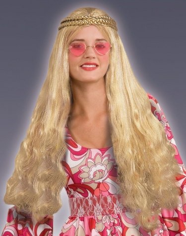 Forum Retro 60s 70s Hippie Costume Long Blonde Braid Wig