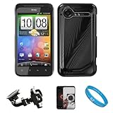 Black Metallic Cosmo Wave Design Protective Snap-On Case Cover for HTC Droi ....