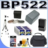 BP-522 Long Life Lithium Ion Replacement Battery BigVALUEInc Accessory Saver Bundle for Canon ZR60 ZR80 ZR85 ZR90 Camcorders 30.5mm 3pc Filter Kit + 10pk MiniDV Tapes + Rapid External Charger
