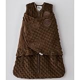 HALO SleepSack Plush Dot Velboa Swaddle, Chocolate, Newborn