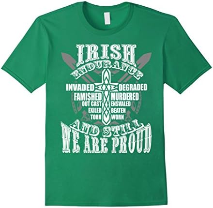 Men's Irish Endurance Invaded Degraded Famished Murdered T-shirt Medium Kelly Green