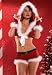  : Christmas Red Velvet Hoodie Sexy Santa jacket w hood, belted shorts, gloves Marabou trim S M L