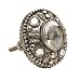 Lisbeth Dahl Silver Metal with Crystals Knobs, Set of 6