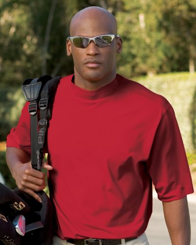 Sport-Tek Men's Big Pima-Tek Short Sleeve Mock - Black - Large