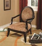 Traditional Accent Chair with Oval Back in Black Finish