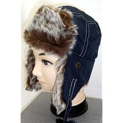 Tschapka Winterm�tze Fliegerm�tze Fellm�tze Gr. S blau
