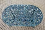 Rose Cast Aluminium Oval Verdigris Green Table 140cm x 85cm