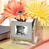 Baby Keepsake: Greek Square Glass Vase with Photo Frame