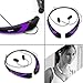 Rymemo 2015 Newest Universal Wireless Bluetooth 4.1 Music Stereo Sports Headset Headphone Vibration Neckband Style for iPhone Samsung (Purple-Black)