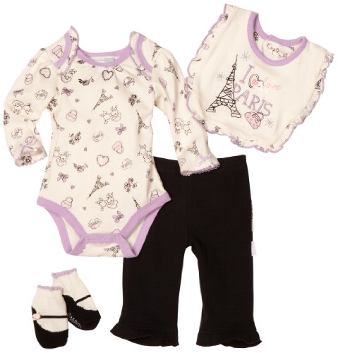 Vitamins Baby-Girls Newborn Paris 4-Piece Pant Set, Black, 3 Months Vitamins Baby-Girls Newborn Paris 4-Piece Pant Set, Black, 3 Months