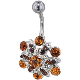Vintage Gold Plated Stemmed Wildflower Brooch & Pins