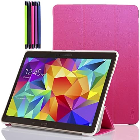 LOOPEE Samsung Galaxy Tab S 10.5 Case - Ultra Slim Lightweight Smart-shell Stand Case for Samsung Galaxy Tab S 10.5 Inch Tablet, 5 Colors Available (Hot Pink)