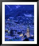 Innsbruck at Night, Austria Places Framed Photographic Poster Print by Walter Bibikow, 33x39