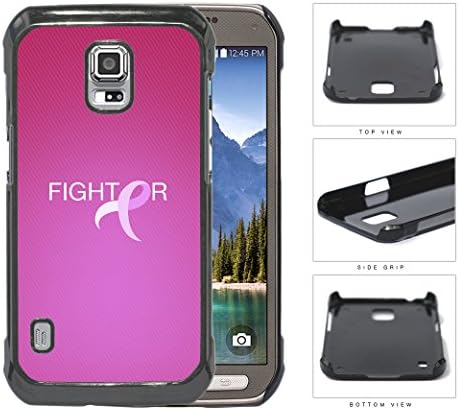 Fight Breast Cancer Pink Background Hard Plastic Snap On Cell Phone Case Samsung Galaxy S5 Active