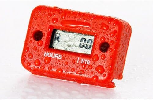 Motormeters® Essential Water Proof Hour Meter / Service Gauge for Dirtbikes Go-karts, Boats, ATV Jetskis (Red)