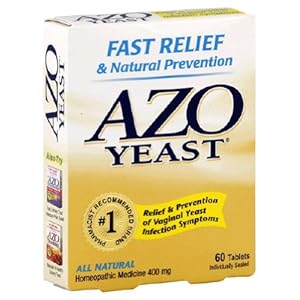 AZO Natural Yeast Symptom Prevention & Relief. , Lactose Free, 60 Tablet  Box