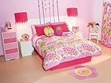 Cherry Pink Flowers Comforter Bedding Set Twin 7 Pcs