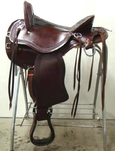 16" DOUBLE T Tooled Endurance Saddle - No Horn MAHOGANY