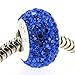 Sterling Silver Simulated September Birthstone Round Blue Crystal European Style Bead Charm
