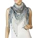 Polyester Hand Embroidered Peony Flowers Beaded Sequin Metallic Rivet Double Layers Asymmetric Triangle Scarf - Various Colors