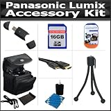Accessory Kit For The Panasonic Lumix DMC-LX5 Digital Camera Includes 16GB High Speed SD Memory Card + High Speed 2.0 USB SD Card Reader + Deluxe Carrying Case + Mini Hdmi Cable + Mini Tripod + LCD Clear Screen Protectors + More